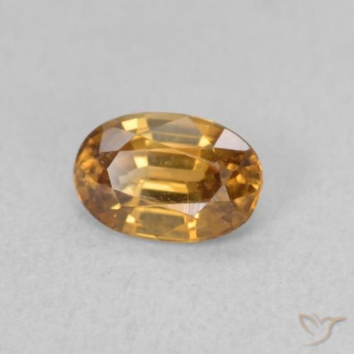 Zircão Laranja Médio Natural 0.80ct, oval, VVS