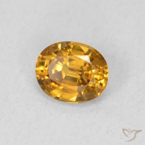 Zircão Dourado Escuro Natural 0.57ct, oval, VVS