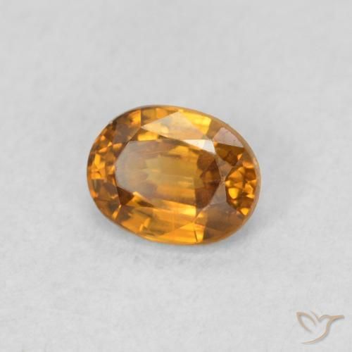 Zircão terra laranja Natural 0.60ct, oval, VS