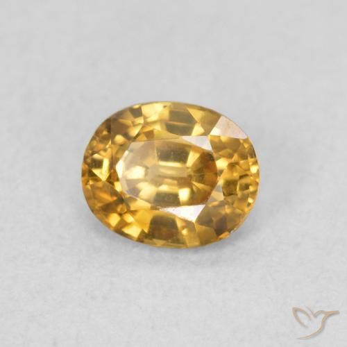 Zircão Dourado acastanhado Natural 0.65ct, oval, VS