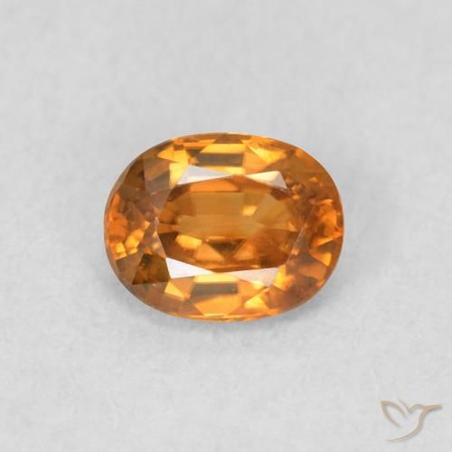 0.61ct Natural Laranja Médio Zircão, oval, VVS-VS