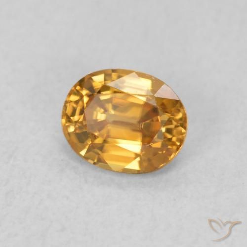 Zircão Laranja Médio Natural 0.62ct, oval, VVS