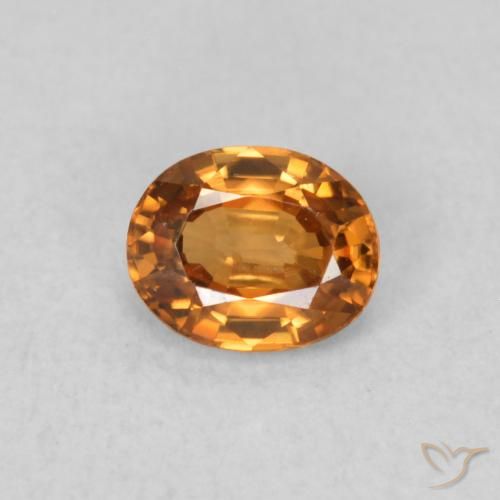 0.61ct Natural Laranja Médio Zircão, oval, VVS