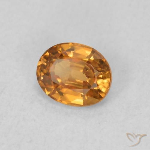 Zircão Laranja Médio Natural 0.61ct, oval, VVS