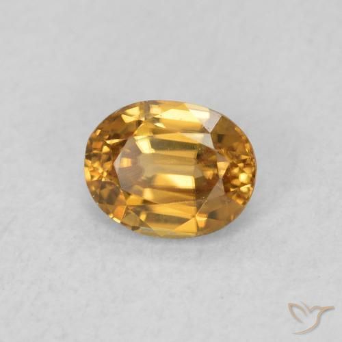 Zircão Laranja Médio Natural 0.61ct, oval, VVS