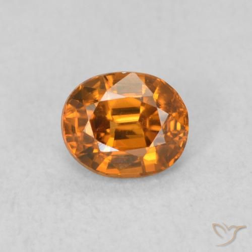 0.64ct Natural Laranja Médio Zircão, oval, VVS