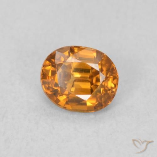 Zircão Laranja Médio Natural 0.64ct, oval, VVS