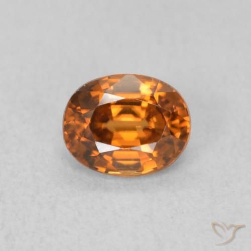 0.67ct Natural Laranja Profundo Zircão, oval, VVS