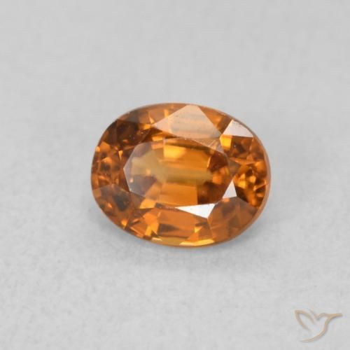 Zircão Laranja Profundo Natural 0.67ct, oval, VVS