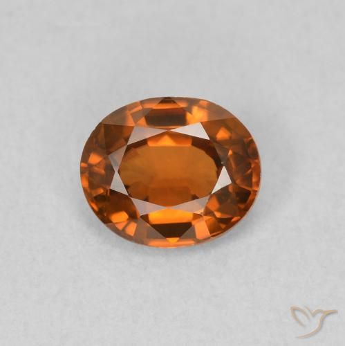 0.82ct Natural Laranja Médio Zircão, oval, VVS