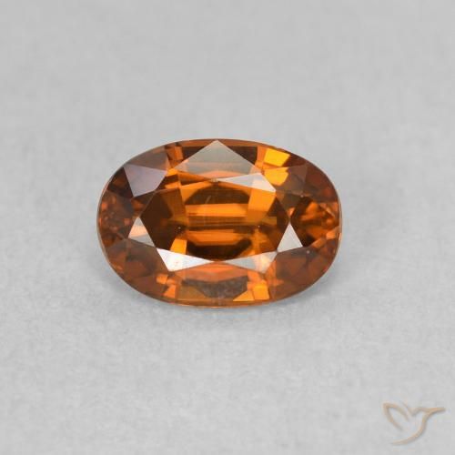 0.80ct Natural Laranja Médio Zircão, oval, VVS