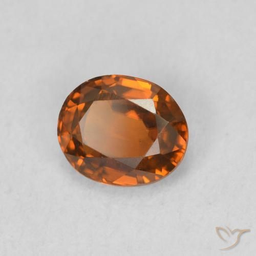 Zircão Laranja Profundo Natural 0.87ct, oval, VVS