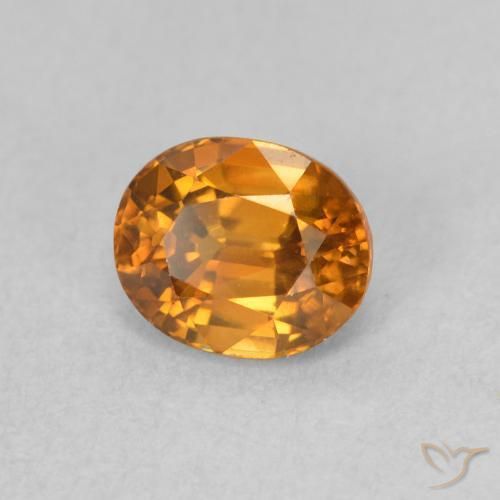 Zircão Laranja Médio Natural 1.10ct, oval, VVS