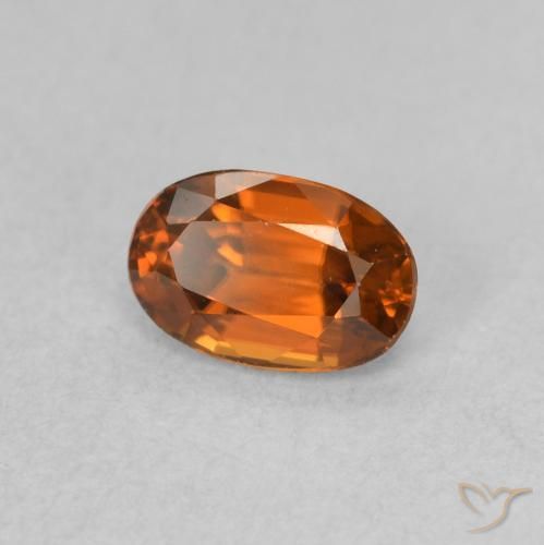 Zircão fogo laranja Natural 0.85ct, oval, VVS