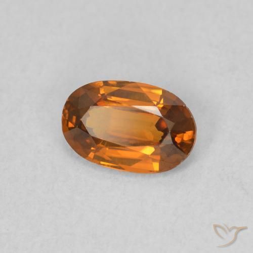 Zircão Laranja Médio Natural 0.62ct, oval, VVS