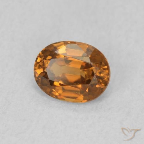 Zircão laranja marrom Natural 0.59ct, oval, VVS-VS