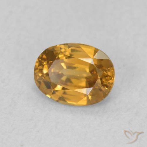 Zircão Dourado-Laranja Natural 0.62ct, oval, VVS