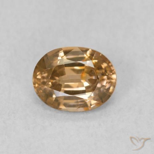 0.60ct Natural Pêssego Dourado Zircão, oval, VVS