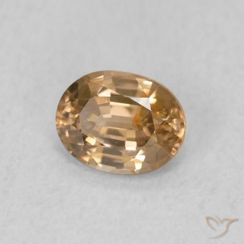 Zircão Pêssego Dourado Natural 0.60ct, oval, VVS