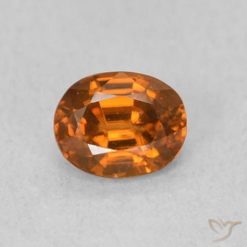 0.68ct Natural Laranja Médio Zircão, oval, VVS