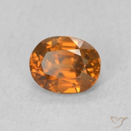 Zircão Laranja Médio Natural 0.68ct, oval, VVS