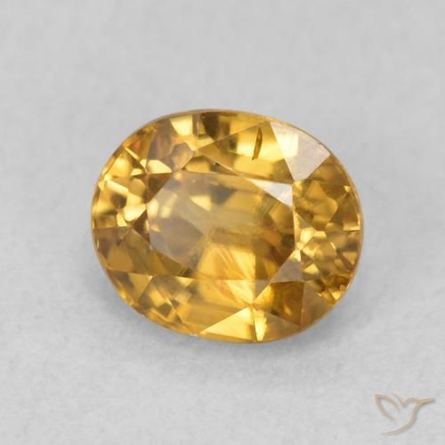 Zircão Dourado Natural 1.07ct, oval, VS