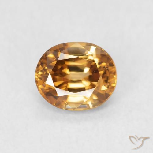 0.96ct Natural Laranja Médio Zircão, oval, VVS