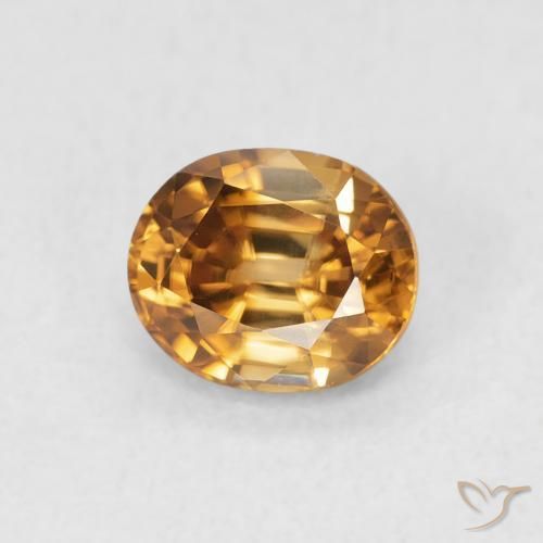 Zircão Laranja Médio Natural 0.96ct, oval, VVS