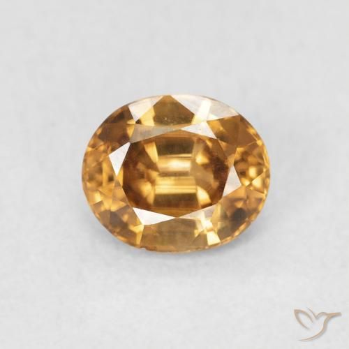 0.96ct Natural Laranja Médio Zircão, oval, VVS