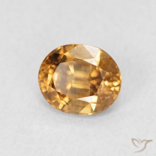 Zircão Laranja Médio Natural 0.96ct, oval, VVS