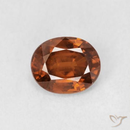 0.94ct Natural laranja avermelhado Zircão, oval, VS