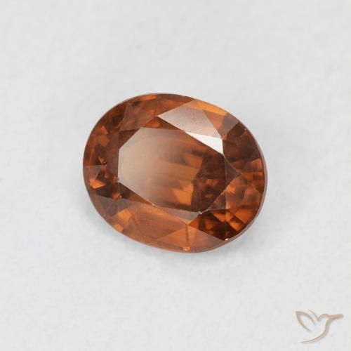 Zircão laranja avermelhado Natural 0.94ct, oval, VS