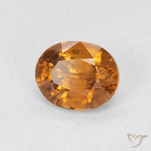 Zircão Laranja Médio Natural 1.12ct, oval, VS