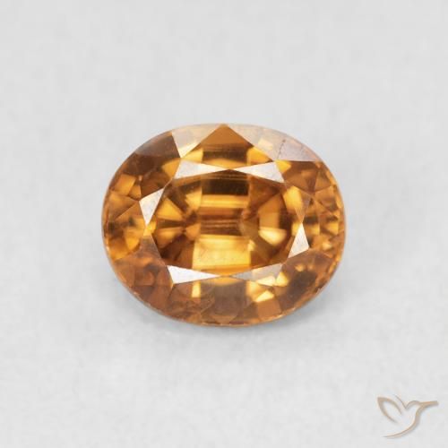 1.05ct Natural laranja marrom Zircão, oval, VS