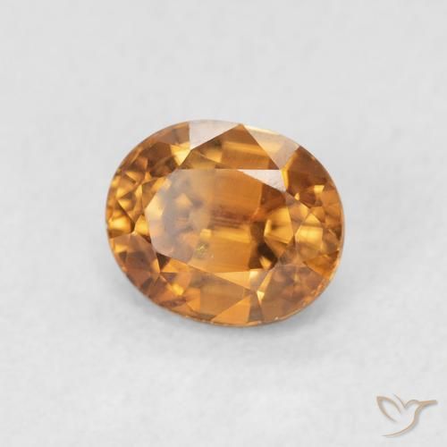 Zircão laranja marrom Natural 1.05ct, oval, VS