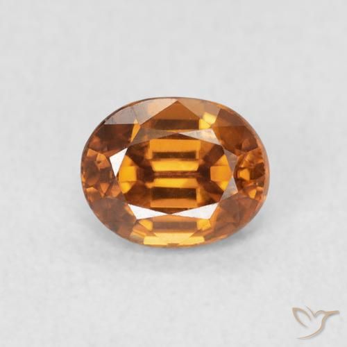1.02ct Natural Laranja Médio Zircão, oval, VVS-VS