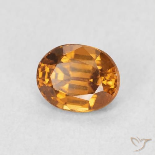 Zircão Laranja Médio Natural 1.02ct, oval, VVS-VS