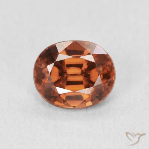 1.17ct Natural Laranja Profundo Zircão, oval, VVS-VS