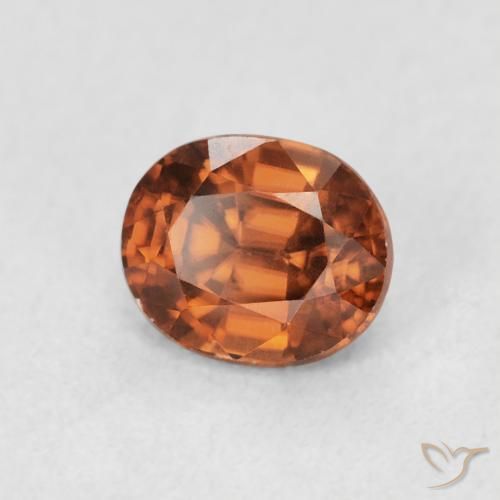 Zircão Laranja Profundo Natural 1.17ct, oval, VVS-VS