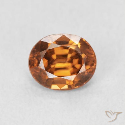 1.07ct Natural Laranja Médio Zircão, oval, VVS-VS