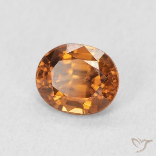 Zircão Laranja Médio Natural 1.07ct, oval, VVS-VS