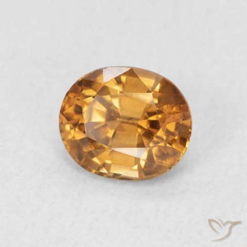 Zircão Laranja Médio Natural 1.06ct, oval, VS