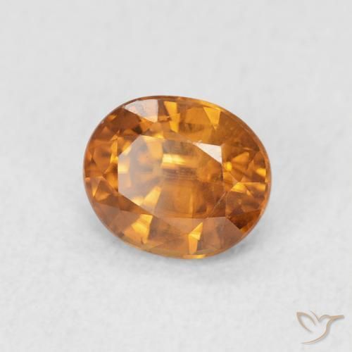 Zircão laranja marrom Natural 1.02ct, oval, VS