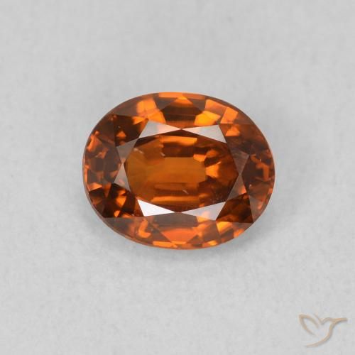 0.95ct Natural Laranja Médio Zircão, oval, VVS-VS