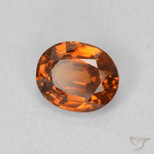 Zircão Laranja Médio Natural 0.95ct, oval, VVS-VS