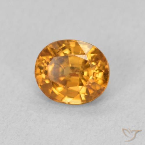 Zircão Laranja terroso Natural 1.06ct, oval, VVS-VS