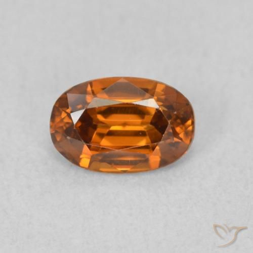 0.77ct Natural Laranja Profundo Zircão, oval, VVS-VS