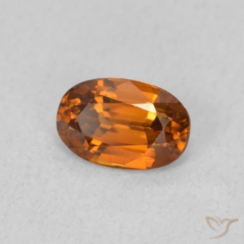 Zircão Laranja Profundo Natural 0.77ct, oval, VVS-VS