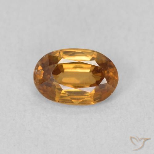 0.70ct Natural ferrugem laranja Zircão, oval, VVS-VS