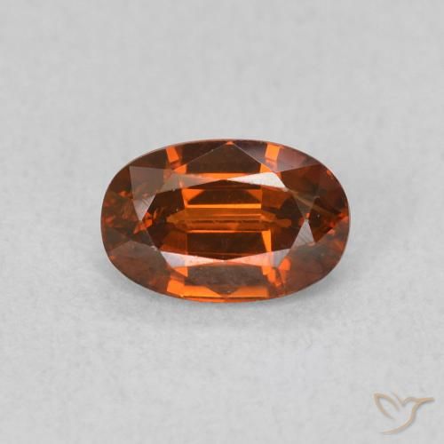 0.82ct Natural laranja avermelhado Zircão, oval, VVS-VS
